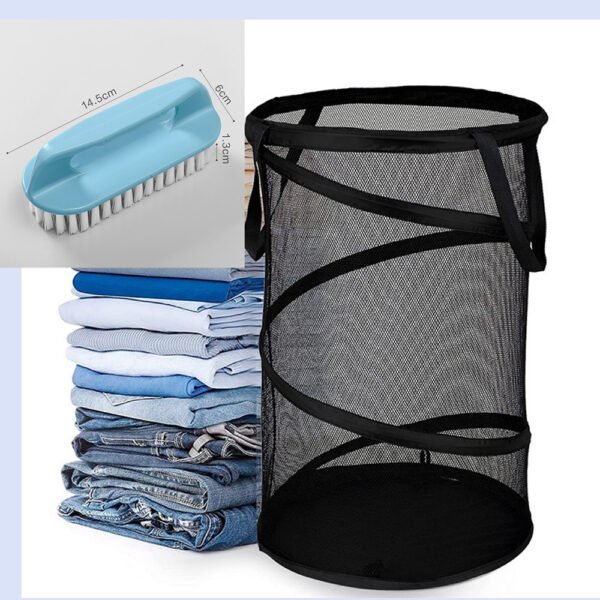 Collapsible Laundry Basket with Handles - Large Foldable Mesh Hamper for Laundry Room, Bathroom, Kids’ Room, and Travel Organizer - Image 7