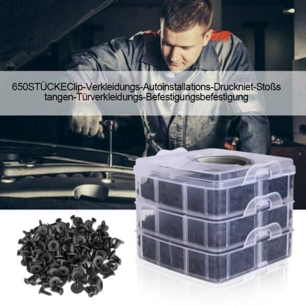 665PCS Car Fastener Clips and Push Rivets - Retainer, Door Screw, Panel, Bumper Trim - Image 5