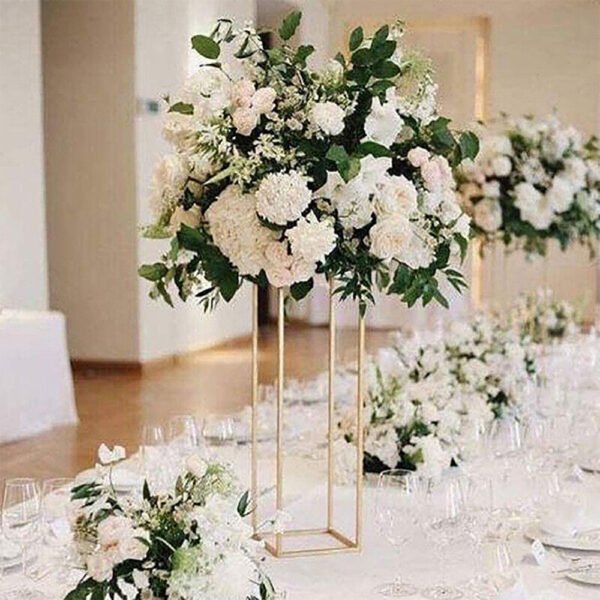 60cm & 40cm Metal Geometric Flower Vase Holder - Party and Wedding Centerpieces - Image 3