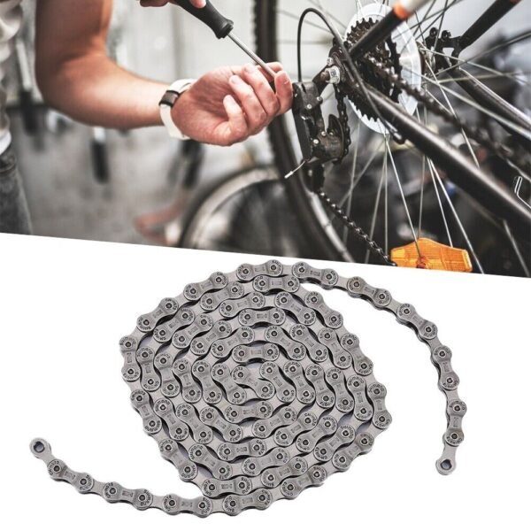 9-Speed HG-73 Bicycle Chain - 116 Links for Mountain & Road Bikes (Deore LX 105, Silver) - Image 4