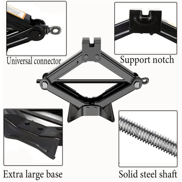 2.5 Tons Scissor Jack + Extendable Wheel Wrench Brace Socket Car Van Tire Hand Tool - Image 4