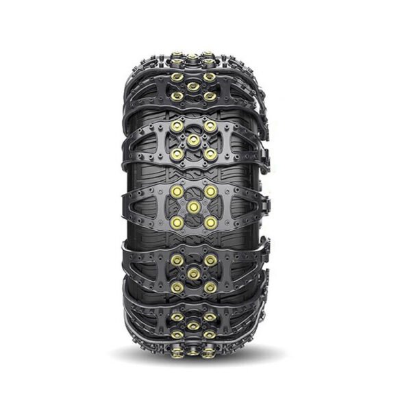 4-Piece Universal Snow Chains - Winter Tire Traction Aid with Ice Spikes - Image 2