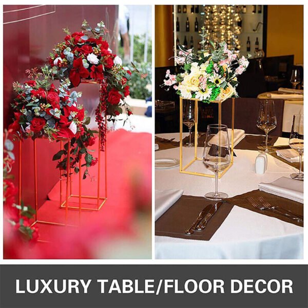 60cm & 40cm Metal Geometric Flower Vase Holder - Party and Wedding Centerpieces - Image 6