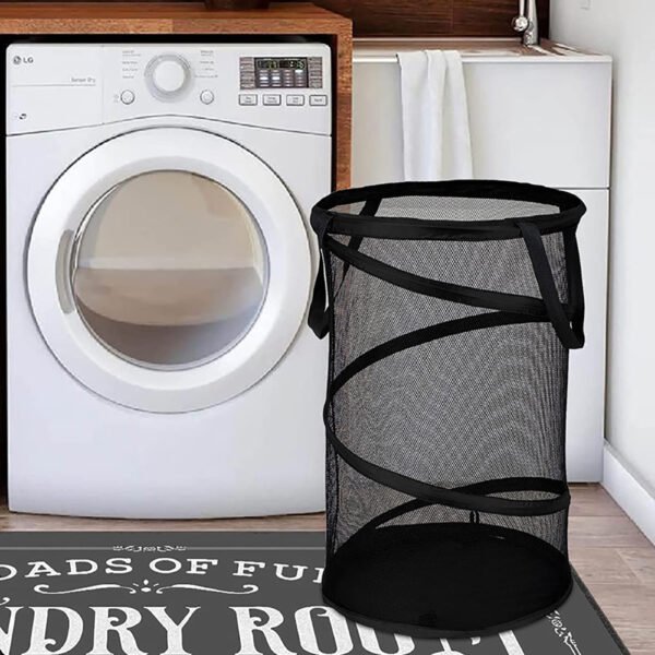 Collapsible Laundry Basket with Handles - Large Foldable Mesh Hamper for Laundry Room, Bathroom, Kids’ Room, and Travel Organizer - Image 2