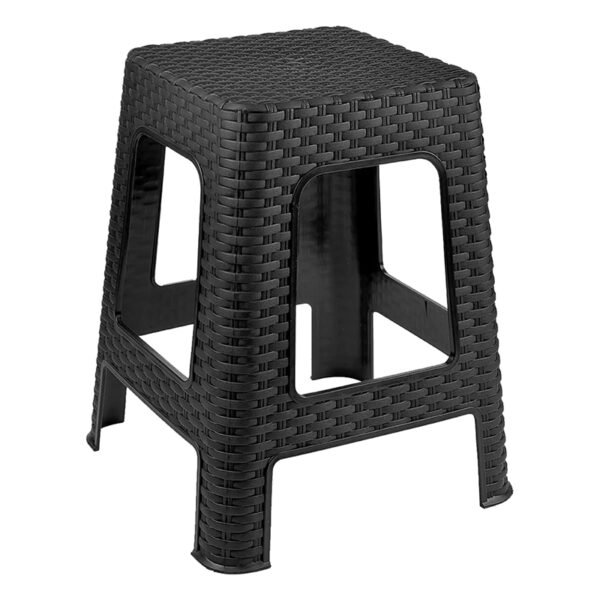 Square Plastic Rattan Stool - 28x28x45 cm, Assorted Colours