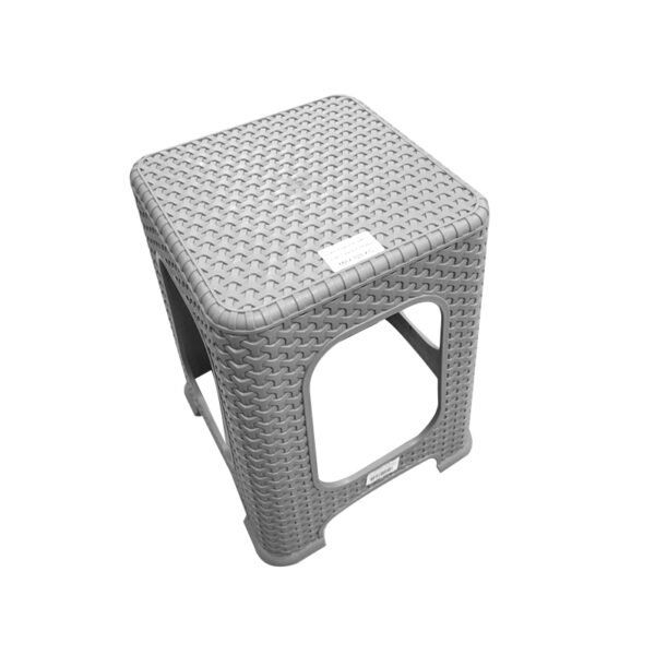 Square Plastic Rattan Stool - 28x28x45 cm, Assorted Colours - Image 5