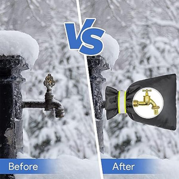 Winter Tap Cover Set (2pcs) - Thick Insulated Protector for Outdoor Taps Against Freezing - Image 4