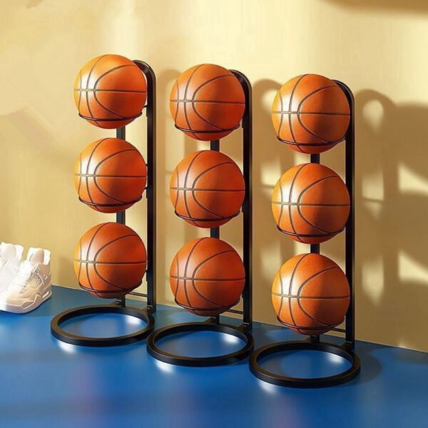 Kids Indoor Sports Rack - Basketball and Football Storage Ball Basket - Image 2