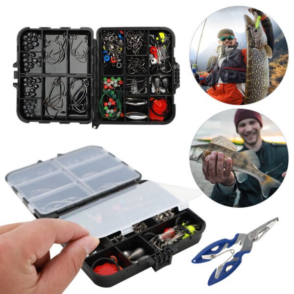 188PCS Sea Fishing Accessories Tackle Box Kit - Jig Hooks, Swivels, and Clamp Set - Image 11