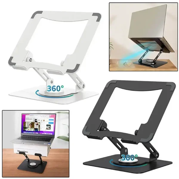 The Ultimate 360° Metal Adjustable Laptop Stand for Your Workspace