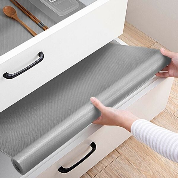 45cm x 500cm Grey Non-Slip Waterproof Drawer and Shelf Liner Mat - Bulk Roll