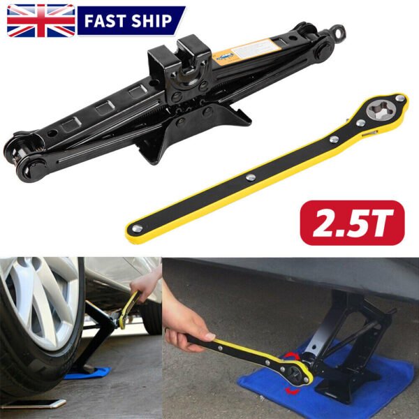 2.5 Tons Scissor Jack + Extendable Wheel Wrench Brace Socket Car Van Tire Hand Tool - Image 8