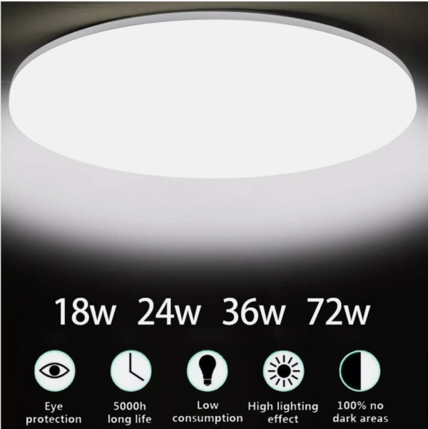 LED Ceiling Light 18W Round Panel - Down Lights for Kitchen, Bathroom, Living Room - Image 2