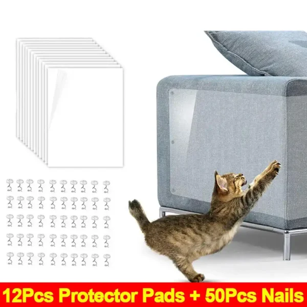 12X Cat Scratch Guard Mat - Furniture & Sofa Seat Protectors for Cats