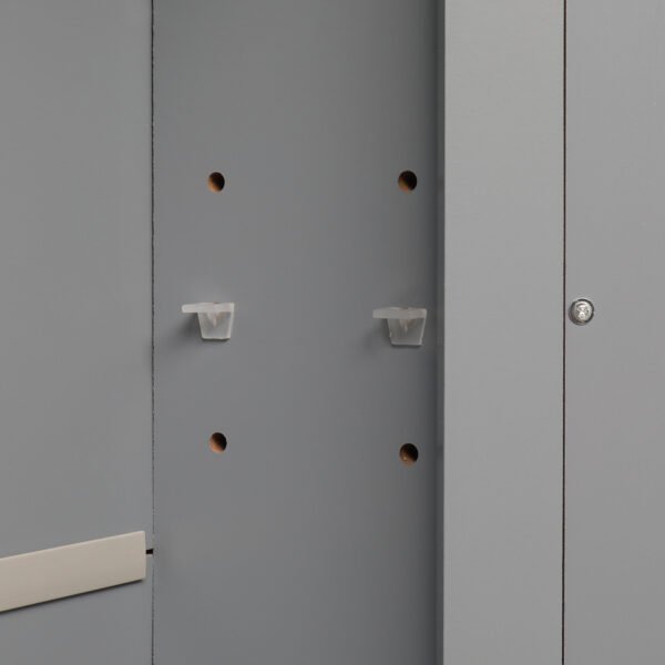 Grey Bathroom Wall Cabinet - 2 Mirror Doors & 1 Storage Layer, MDF Spray Painted - Image 10