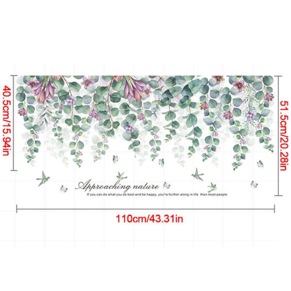 Pack of 2 - Tropical Leaves Green Plant Wall Stickers - PVC Decals - Nursery Art & Home Decor - Image 5