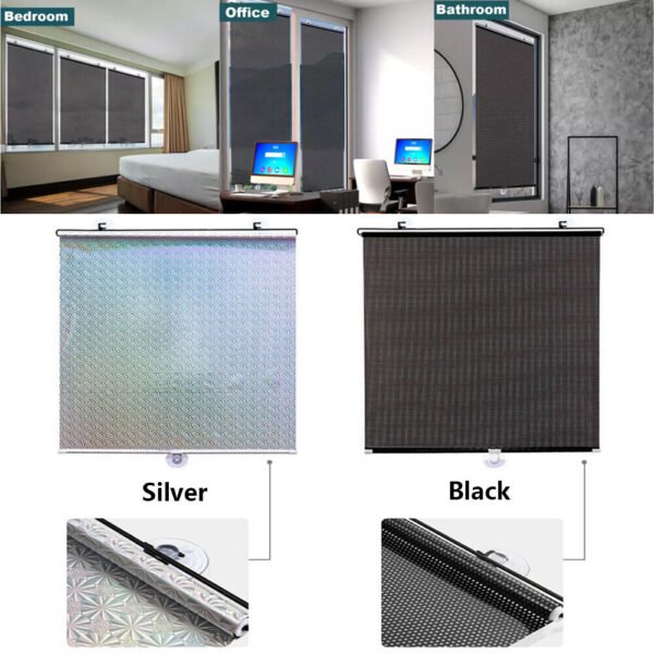 Universal Roller Blinds with Suction Cup - Sunshade Blackout Curtain for Car Windows - Image 7