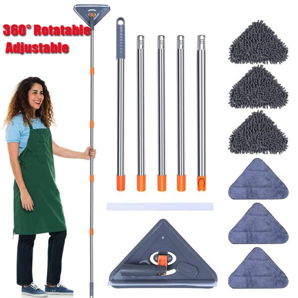 360° Rotatable Adjustable Triangle Mop - Multipurpose Cleaning Brush