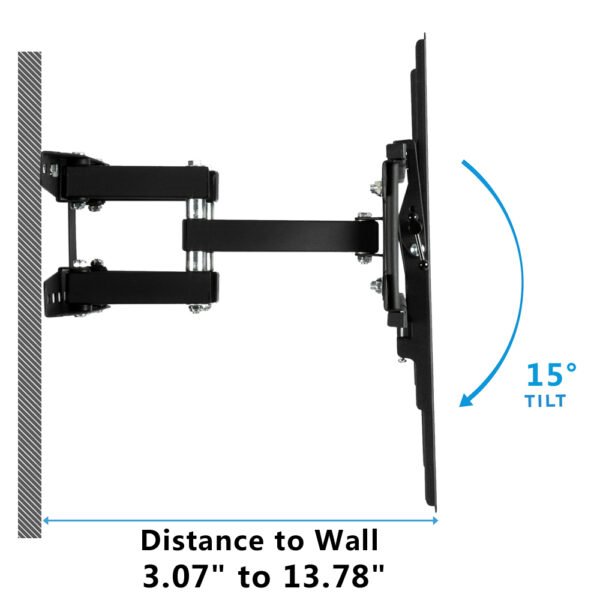 32"-70" 110Lbs VESA 600*400 Full Motion TV Wall Mount Tilt Range 0-15° TMDS-204 - Image 11