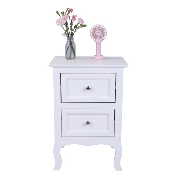 Two-Tier Night Table - Large Country Style in White