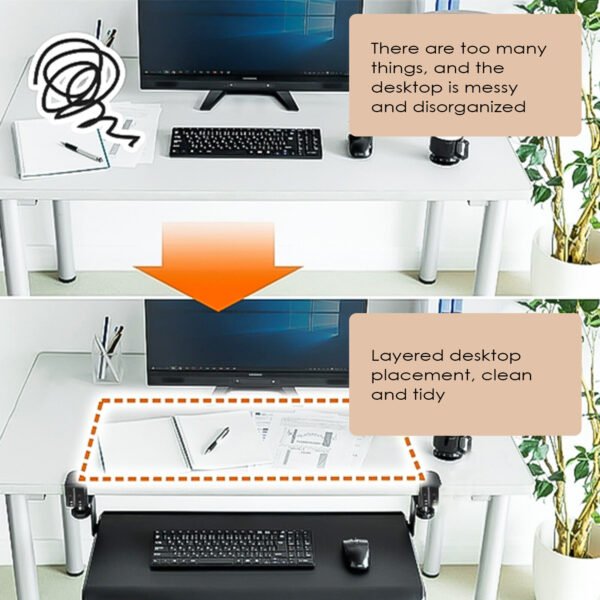 Comfort Keyboard Tray - Large Clamp-On Platform for Under Desk Use - Image 2