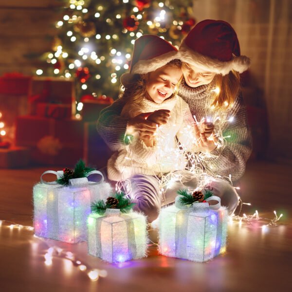 3 Pcs White Gift Boxes for Garden Decoration - Sizes: 7in, 6in, 5in - Image 8