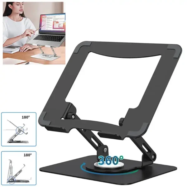 The Ultimate 360° Metal Adjustable Laptop Stand for Your Workspace - Image 7