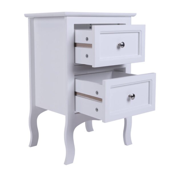 Two-Tier Night Table - Large Country Style in White - Image 3