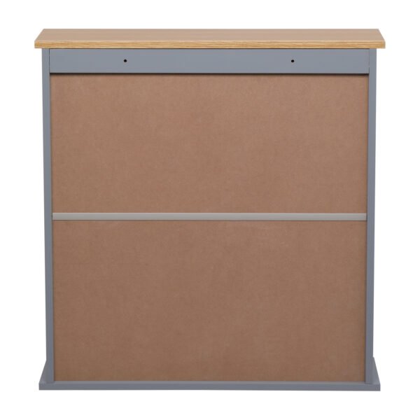 Grey Bathroom Wall Cabinet - 2 Mirror Doors & 1 Storage Layer, MDF Spray Painted - Image 12