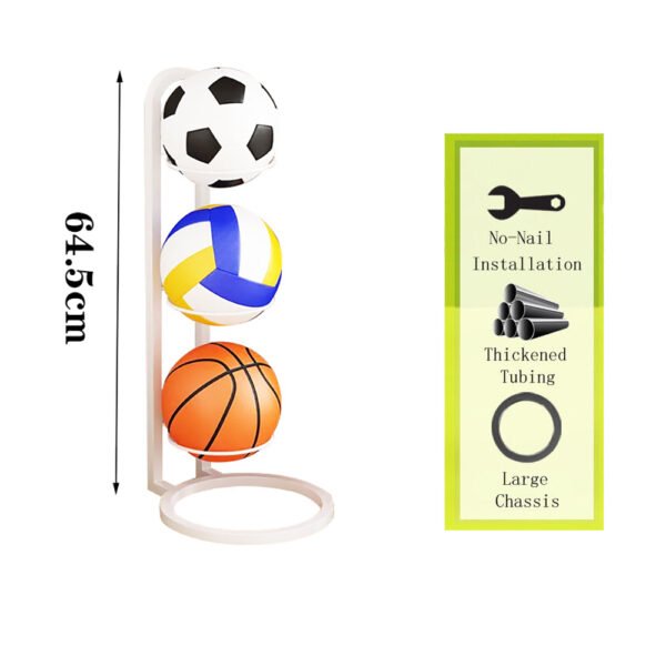 Kids Indoor Sports Rack - Basketball and Football Storage Ball Basket - Image 4