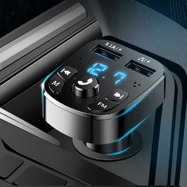 Car Bluetooth FM Transmitter MP3 Player, USB Adapter with Wireless Charging - Image 4