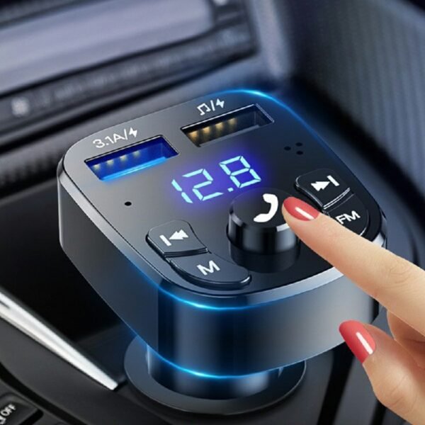 Car Bluetooth FM Transmitter MP3 Player, USB Adapter with Wireless Charging - Image 7