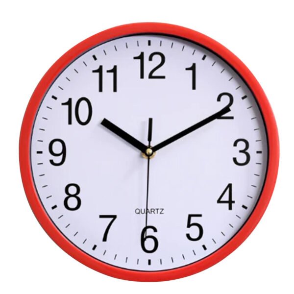 Classic 30 cm Red Quartz Wall Clock, Ideal for Bedroom and Kitchen