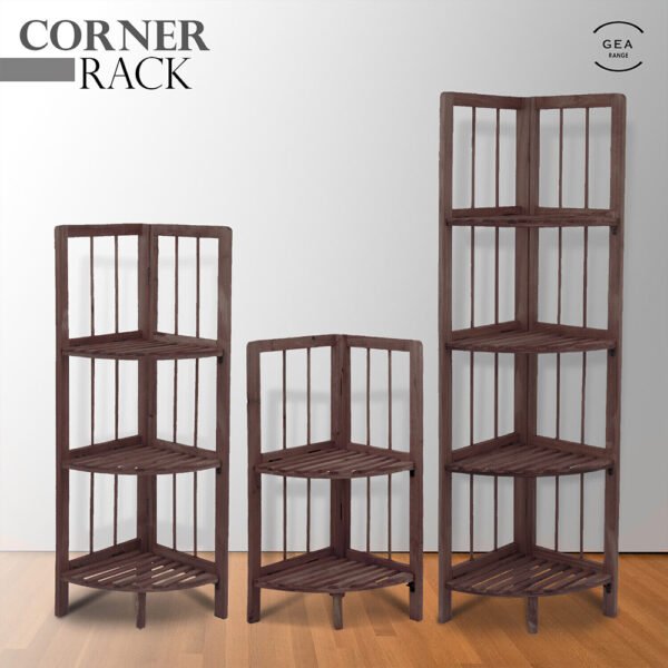 Wooden 4-Tier Corner Shelf Rack, Perfect for Home Decoration and Storage - Image 2