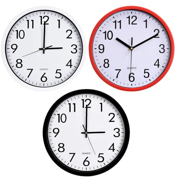 Classic 30 cm Red Quartz Wall Clock, Ideal for Bedroom and Kitchen - Image 2