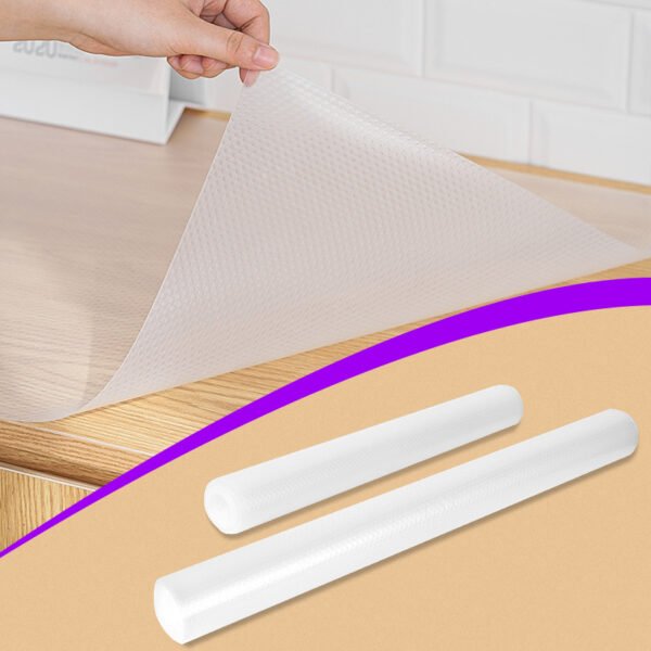 Non-Slip Drawer and Shelf Liners, 55 x 500 cm Transparent Mat for Kitchen Cabinets - Image 2