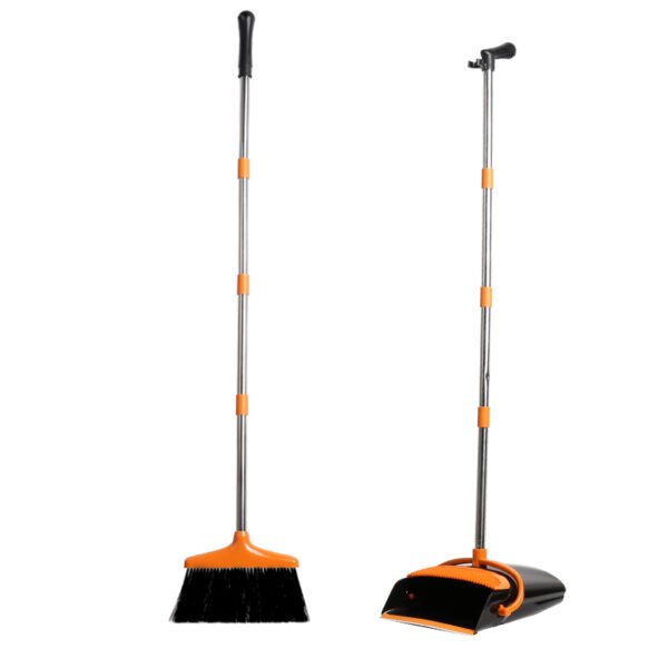 Dustpan and Broom Combo with Long Handle, Upright Set for Home and Kitchen Use - Image 2