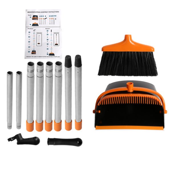 Dustpan and Broom Combo with Long Handle, Upright Set for Home and Kitchen Use - Image 10