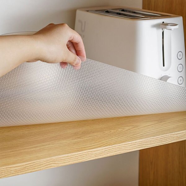 Non-Slip Drawer and Shelf Liners, 55 x 500 cm Transparent Mat for Kitchen Cabinets - Image 4