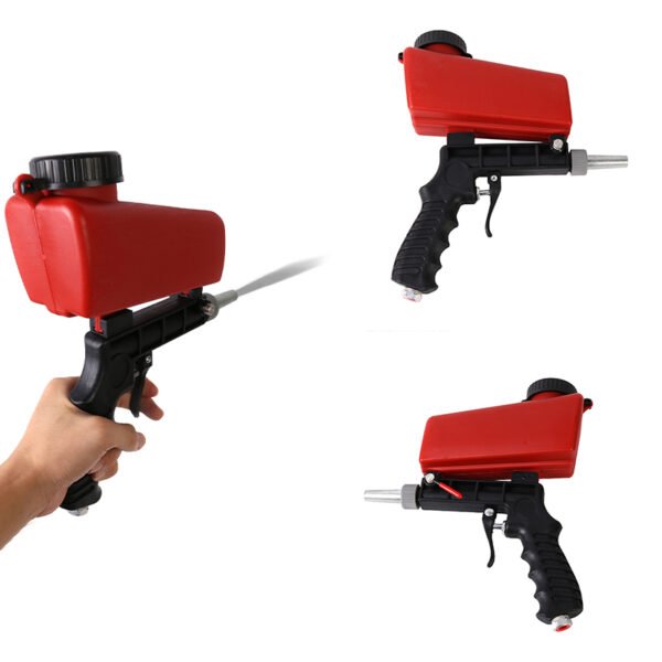 Air Sandblasting Gun, Handheld Sand Blaster for Rust Removal and Surface Cleaning - Black & Red - Image 12