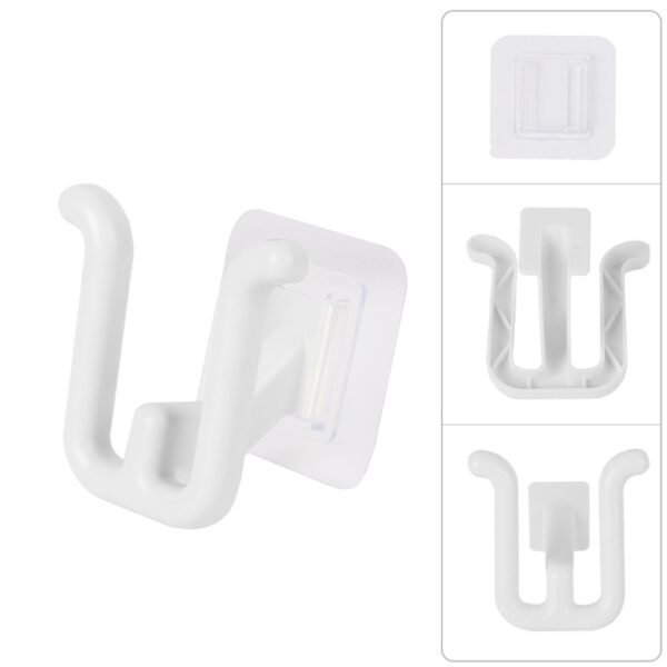 10pcs Wall-Mounted Slipper Hooks, Self-Adhesive Shoe Rack Organizer - White