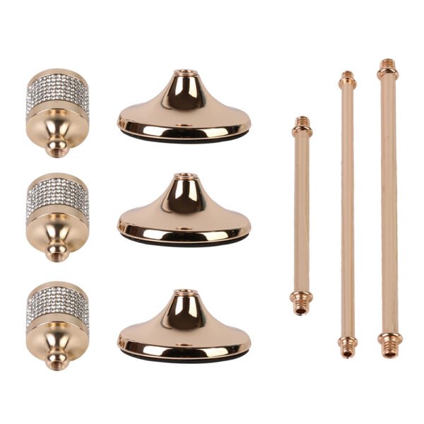 3 Pieces Gold Metal Candlestick Holders, Elegant Taper Candle Stands for Home Décor - Image 3