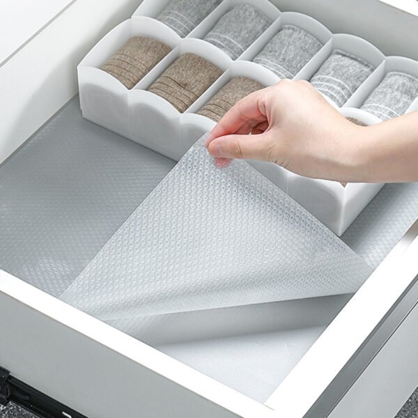 Non-Slip Drawer and Shelf Liners, 55 x 500 cm Transparent Mat for Kitchen Cabinets - Image 8