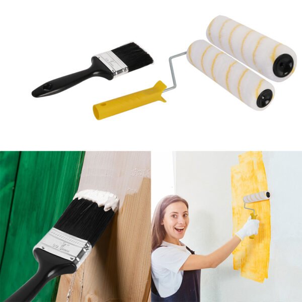 Paint Rollers with Extension Pole, Tray, and Brush for Wall and Ceiling Painting - Image 11