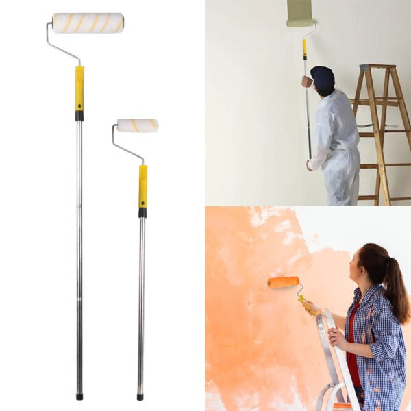 Paint Rollers with Extension Pole, Tray, and Brush for Wall and Ceiling Painting - Image 3