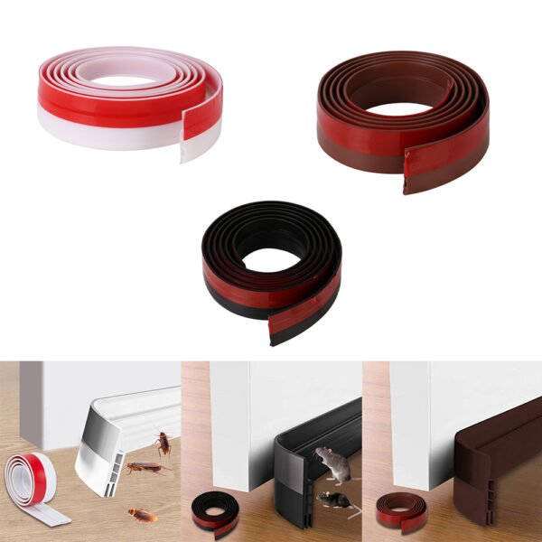 2m Soundproof Draught Excluder, Adhesive Door Seal Strip for Draft and Noise Prevention - Image 12