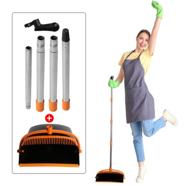 Dustpan and Broom Combo with Long Handle, Upright Set for Home and Kitchen Use - Image 7