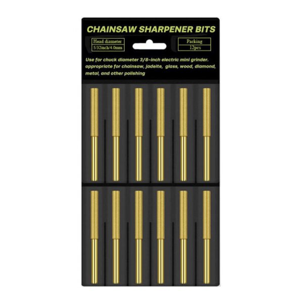 12 Pcs Diamond Chainsaw Sharpener Burr Drill Bits, Chainsaw Sharpening Stones 4mm - Image 2