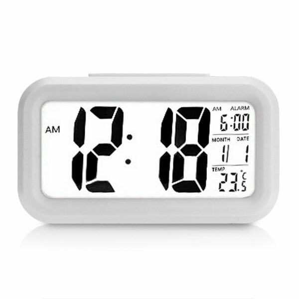 Smart LED Digital Alarm Clock, 5.3-Inch Silent Design with Date and Temp Display - Image 3