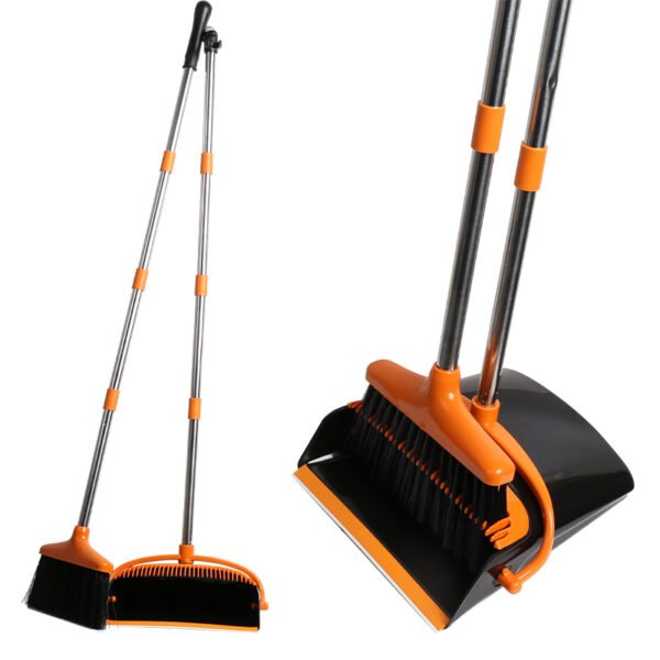 Dustpan and Broom Combo with Long Handle, Upright Set for Home and Kitchen Use - Image 3